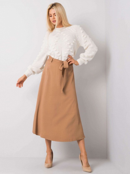 Elegant brown midi skirt