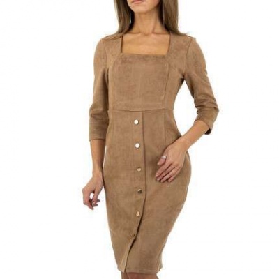 Camel color mini dress with buttons