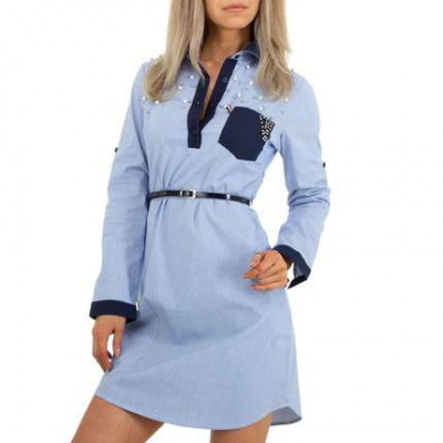 Beaded button Design shirt dress