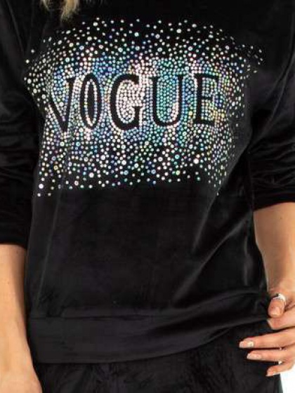 Черный спортивный свитер с брюками "VOGUE"